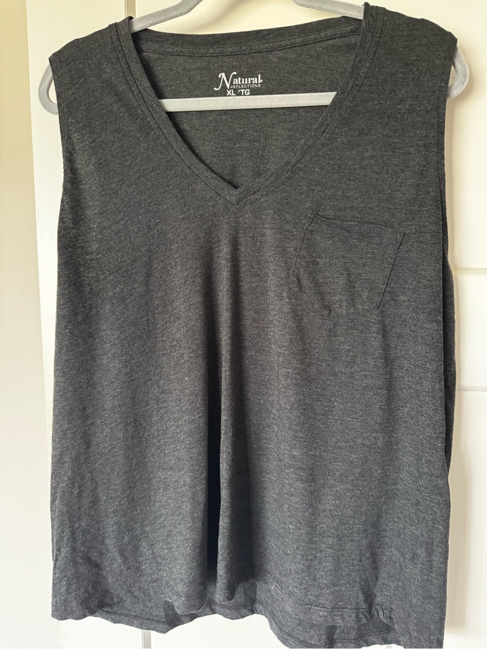 Natural Reflections Dark Charcoal V-Neck Sleeveless Tank Top